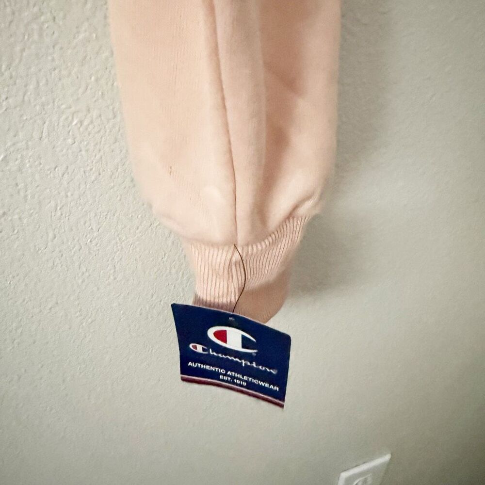 CHAMPION | NWT Crewneck Sweatshirt Crop Cropped "C" Logo Spiced Almond Pink | XL - Picture 5 of 11